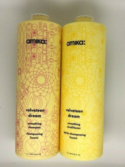 Amika Velveteen Dream Smoothing Shampoo & Conditioner 33.8 oz Duo Set NEW