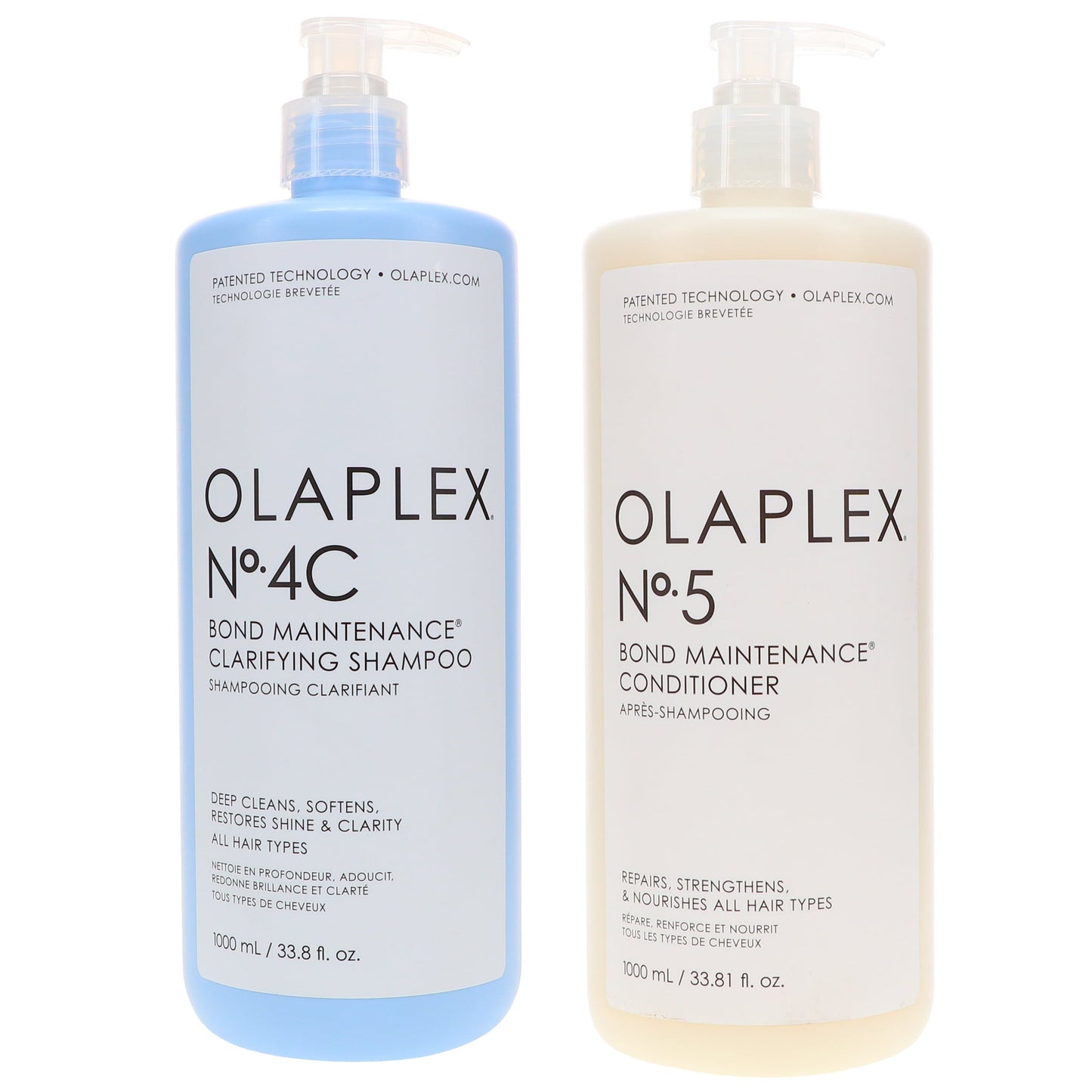 Olaplex No.4C Bond Maintenance Clarifying Shampoo & No. 5 Conditioner 33.8 oz Combo Pack