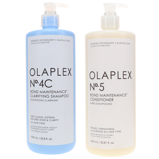 Olaplex No.4C Bond Maintenance Clarifying Shampoo & No. 5 Conditioner 33.8 oz Combo Pack
