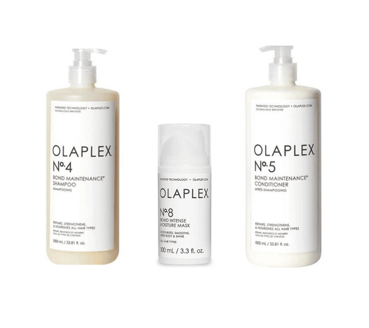 Olaplex No. 4 & 5 Bond Maintenance Shampoo and Conditioner (33.8 oz each) plus No. 8 Bond Intense Moisture Mask (3.3 oz)