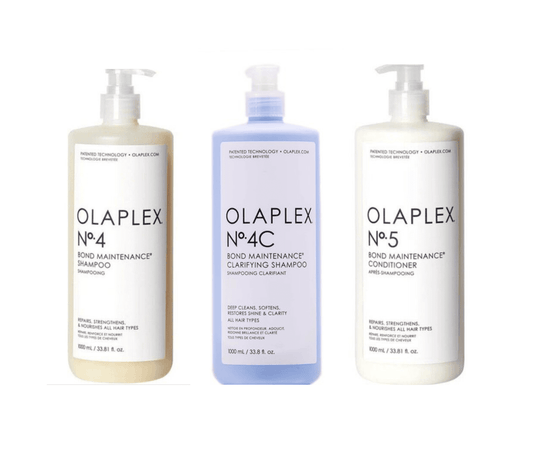 Olaplex No. 4 shampoo, No. 4C shampoo and No. 5 conditioner 33.8 oz. each
