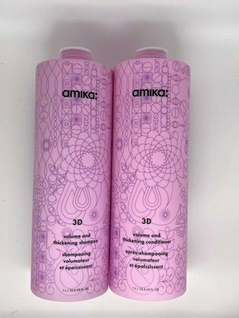Amika 3D Volume and Thickening Shampoo & Conditioner 33.8 oz Duo