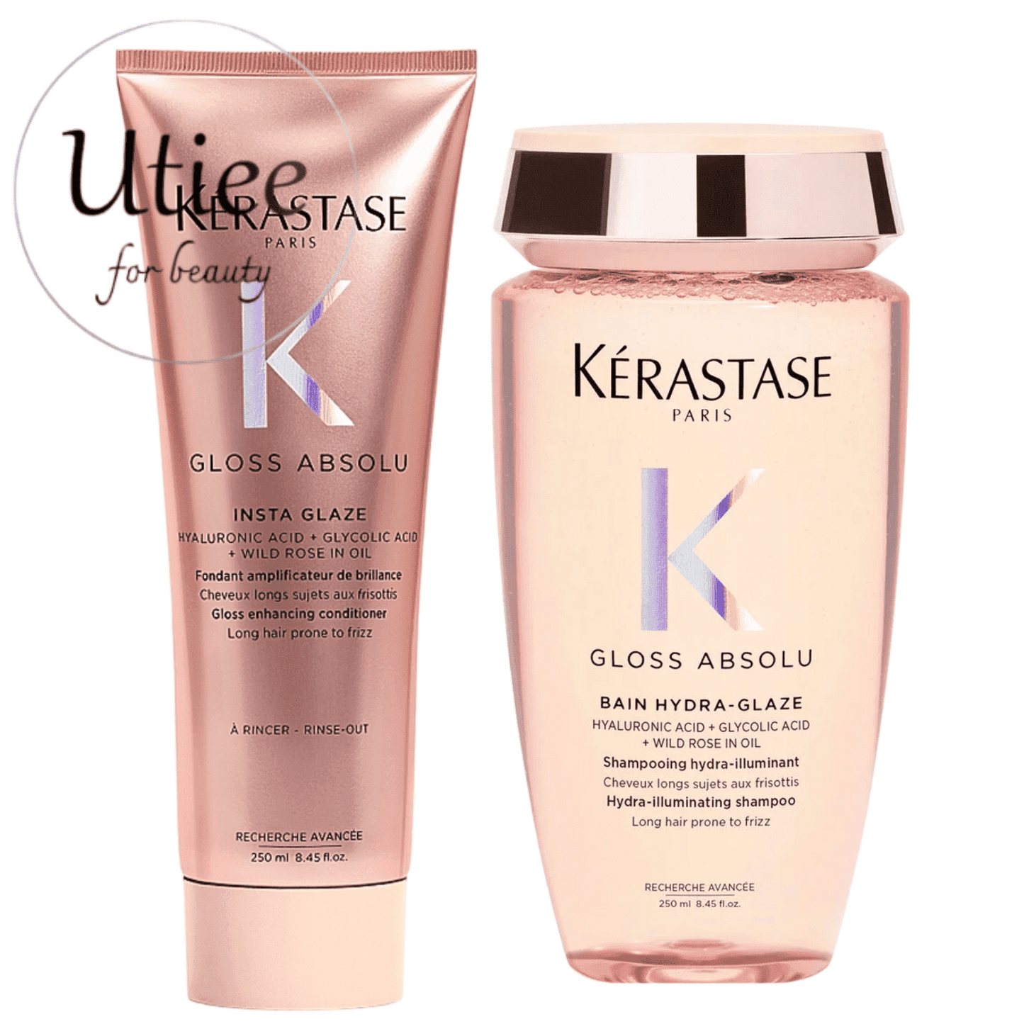Kerastase Gloss Absolu Bain Hydra-Glaze Shampoo 8.45 oz & Insta-Glaze Anti-Frizz Conditioner 8.45 oz DUO