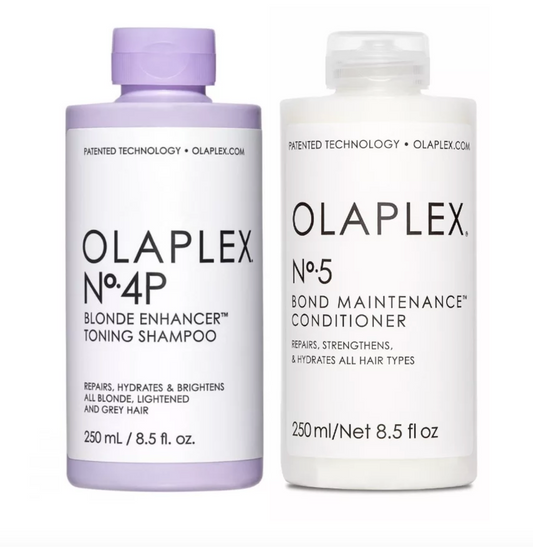 OLAPLEX No 4P Blonde Enhancer Toning Shampoo & No 5 Bond conditioner 8.5 oz