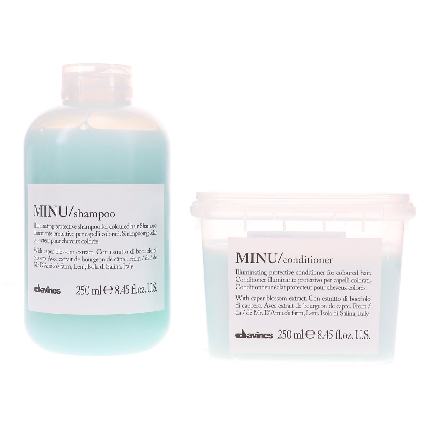 Davines MINU Illuminating Protective Shampoo 8.45 oz & Davines MINU Illuminating Protective Conditioner 8.45 oz Combo Pack