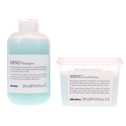 Davines MINU Illuminating Protective Shampoo 8.45 oz & Davines MINU Illuminating Protective Conditioner 8.45 oz Combo Pack