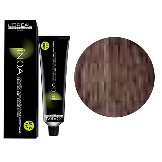 Loreal Professionnel Paris Inoa 5.12/5BV Light Brown Blue Violet No Ammonia Permanent Hair Color 2.1 Ounce 60 Gram