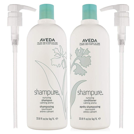 Aveda Shampure Nurturing Shampoo and Conditioner Duo 33.8 Ounces Set with Pumps