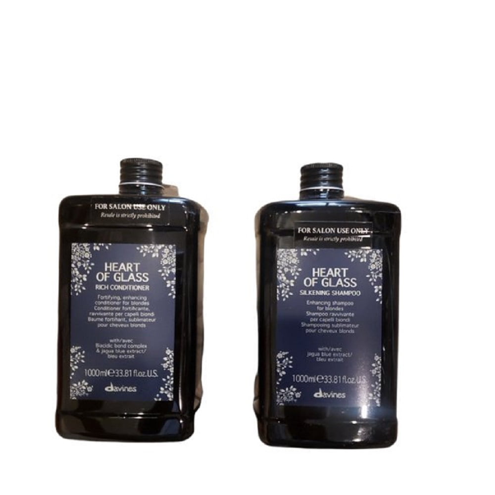 Davines Heart Of Glass Silkening Shampooo and Rich Conditioner 33.8 each