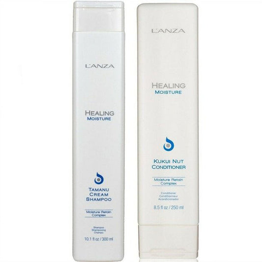 Lanza Healing Moisture Tamanu Cream Shampoo 10.1 oz and Kukui Nut Conditioner 8.5 oz Duo
