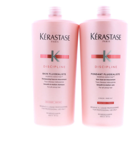 Kerastase Discipline Bain Fluidealiste Shampoo and Fondant Fluidealiste Conditioner 34 Oz each