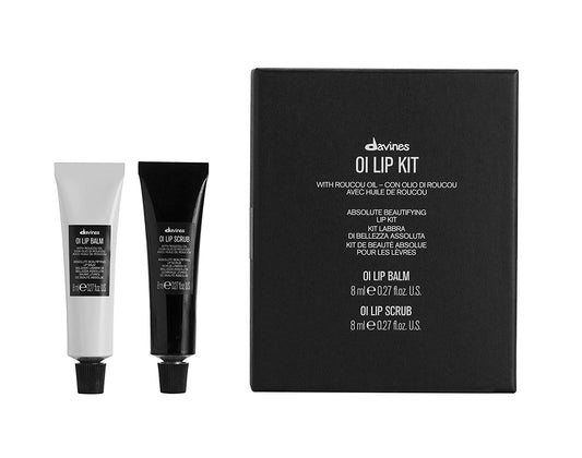Davines OI Lip Kit, Beautifying Duo Including Lip Balm And Lip Scrub To Exfoliate And Hydrate With OI's Signature Scent