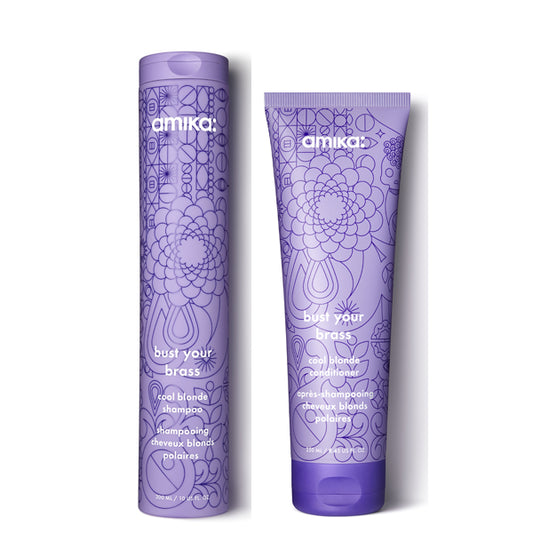 Amika Bust Your Brass Cool Blonde Shampoo 10oz & Conditioner 8.45oz Duo