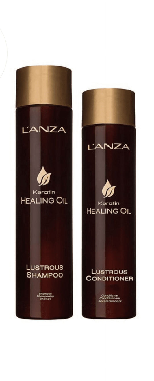 Lanza Keratin Healing Duo: Lustrous Shampoo 10.1 oz and Conditioner 8.5 oz