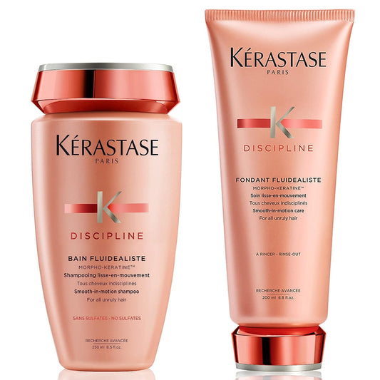 Kerastase Discipline Bain Fluidealiste Smooth-in-Motion Care Shampoo 8.5 oz & Conditioner 6.8 oz