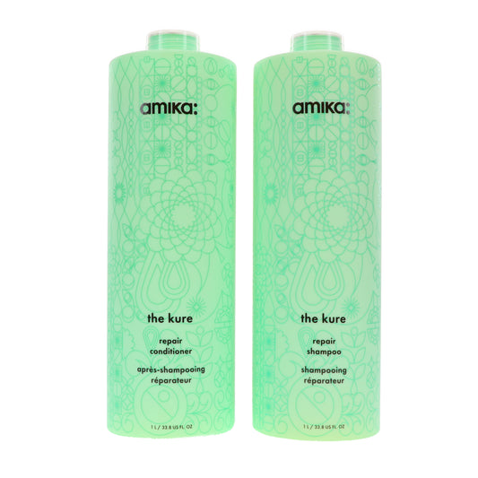 Amika The Kure Repair Shampoo 33.8 oz & Conditioner 33.8 oz Combo Pack