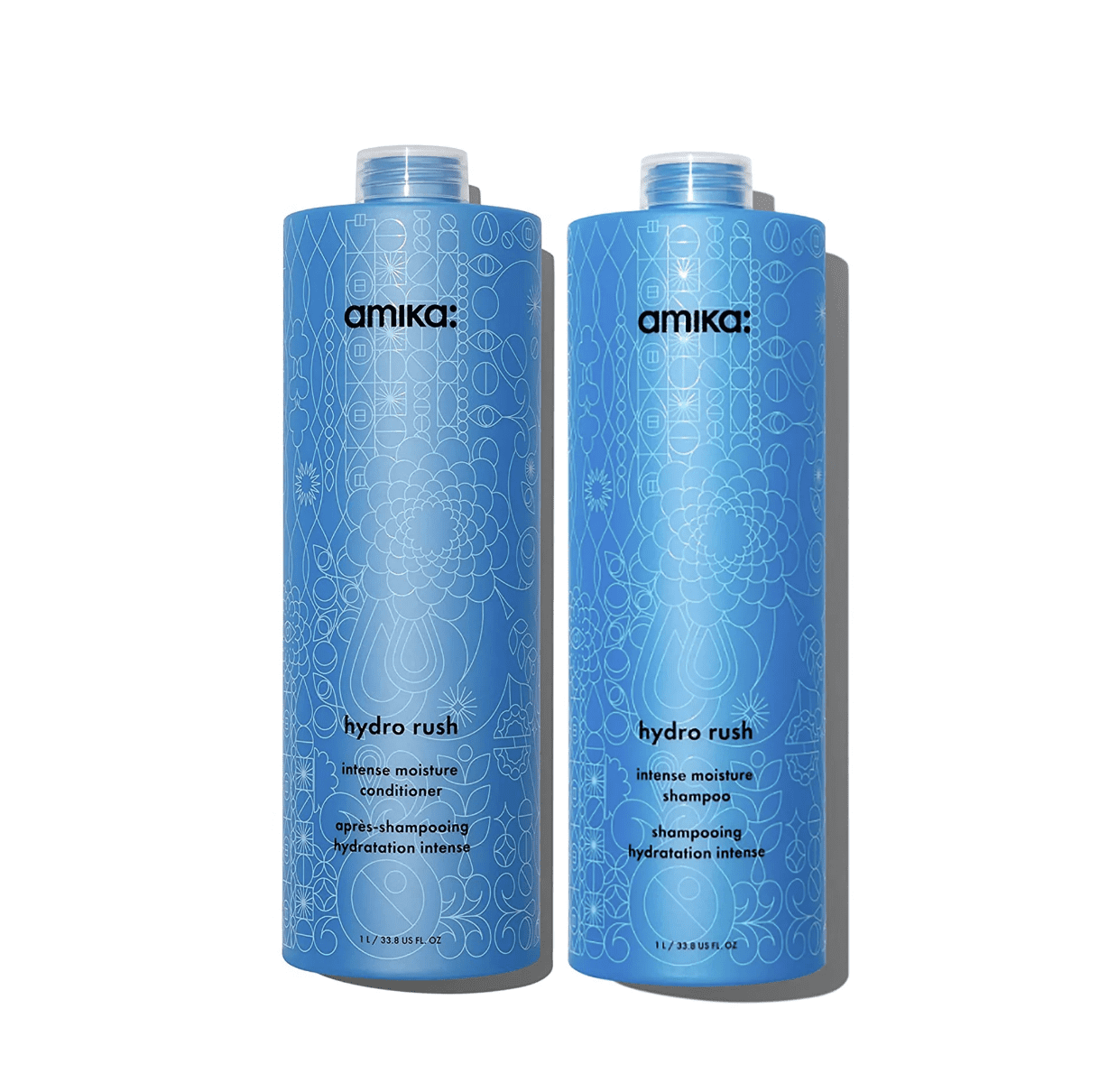 amika hydro rush intense moisture shampoo and conditioner 33.8 oz each