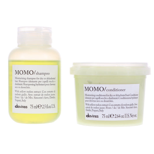 Davines MOMO Moisturizing Shampoo 2.5 oz & MOMO Moisturizing Conditioner 2.5 oz Combo Pack