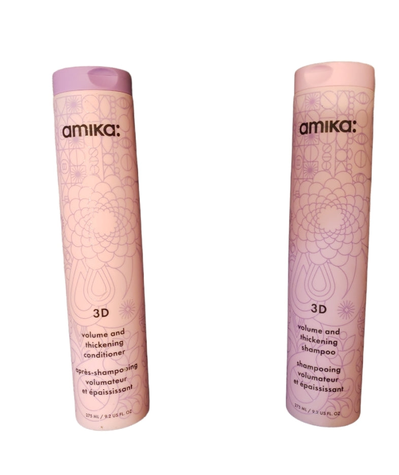 Amika 3D Volume Plus Thickening Shampoo 9.2 Oz & Conditioner 9.2 Oz Combo Pack