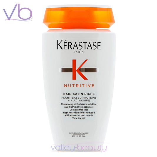 Kerastase Nutritive Bain Satin Riche | Nutrition Shampoo with Essential Nutrients for Medium to Thick Very Dry Hair, 250ml