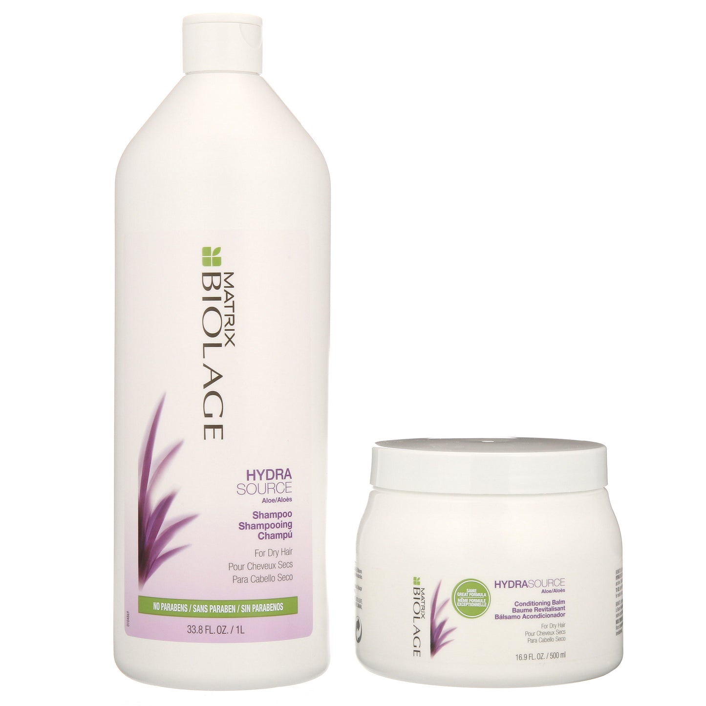 Matrix Biolage Hydra Source Moisturizing Daily Shampoo & Conditioning Balm with Aloe, Full Size Set, 2 Piece