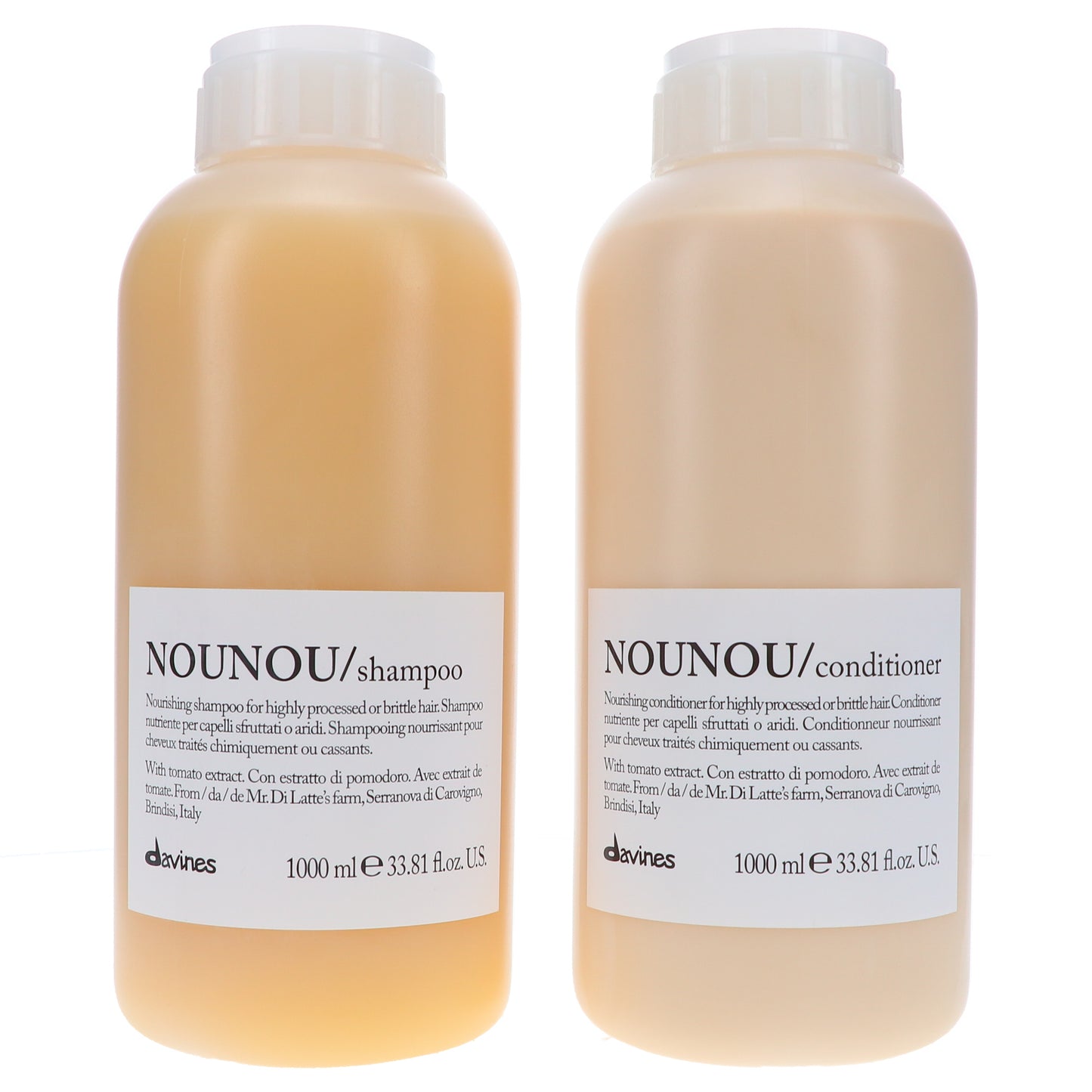 Davines NOUNOU Nourishing Shampoo 33.8 oz & NOUNOU Nourishing Conditioner 33.8 oz Combo Pack