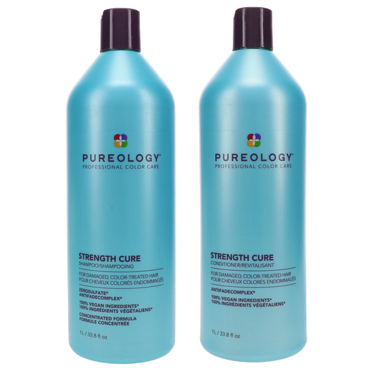 Pureology Strength Cure Shampoo 33.8 oz & Strength Cure Conditioner 33.8 oz Combo Pack